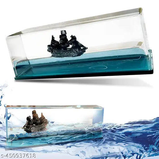 Titanic-themed liquid wave cruise ship acrylic decoration, safe for kids and home use