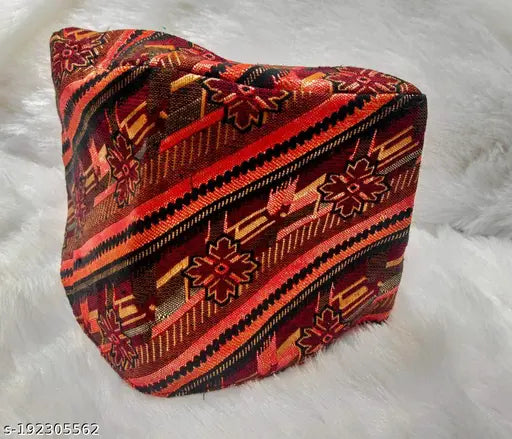 Large cotton Nepali traditional Dhaka cap, Gorkha-style, Indian origin