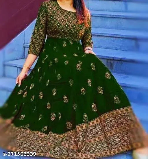 Green rayon AA ARJUN long sleeve top with printed combo pattern, high quality garment from India