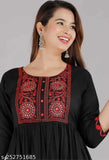 Rayon embroidered kurti, three-quarter sleeves for women and girls. Indian ethnic wear in rich colors and patterns