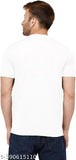 Plain white polyester short-sleeve men's round neck t-shirt, solid color, sizes S-XXL, made in India
