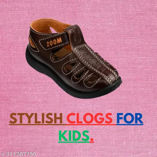 Stylish and lightweight PVC closed toe sandals for kids, ideal for running and walking, available in various colors and patterns