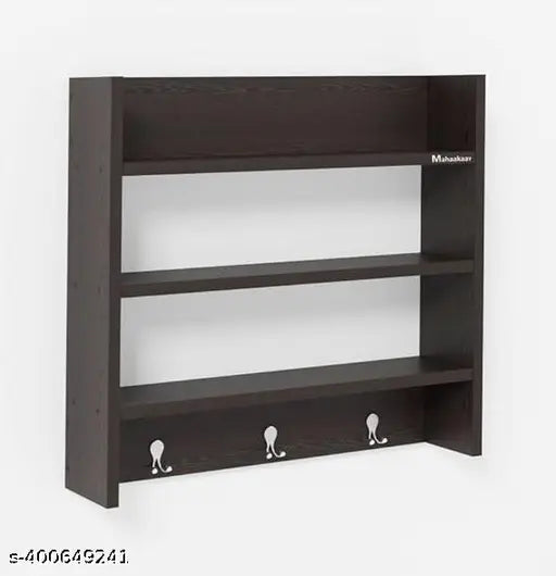 Wooden kitchen cabinet with no microwave shelf, natural finish, empty space