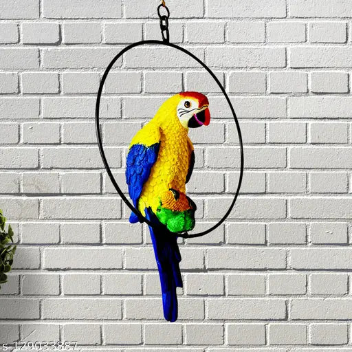Poly resin handicraft parrot showpiece, 40 cm x 20 cm x 10.5 cm, perfect for home decor and gifting