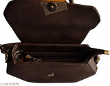 Soft brown sling bag, 1 shoulder strap, 1 hand handle