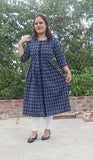 Stylish cotton kurti, printed Katha print, below knee length, size S-36, available in multiple sizes up to 7XL
