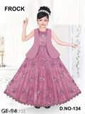 Silk embroidered net Mastani gown, 7-8 years kids party wear from Eastwards