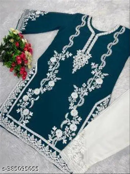 Blue and silver traditional Indian attire