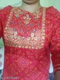 Jaipuri embroidered red kurta