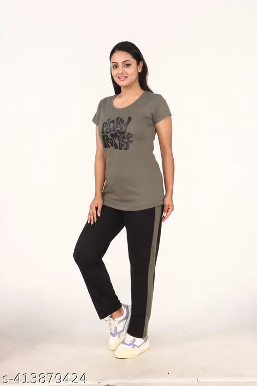 Polycotton women's half sleeve printed nightsuits set, casual summer wear in various sizes