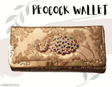 Women's wallet, gold metallic, intricate embroidery, small clutch