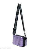 Purple faux leather sling bag crossbody bags, zipper closure