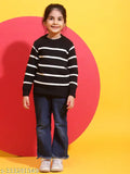 Acrylic high black solid kid's sweater for winter, perfect layering option