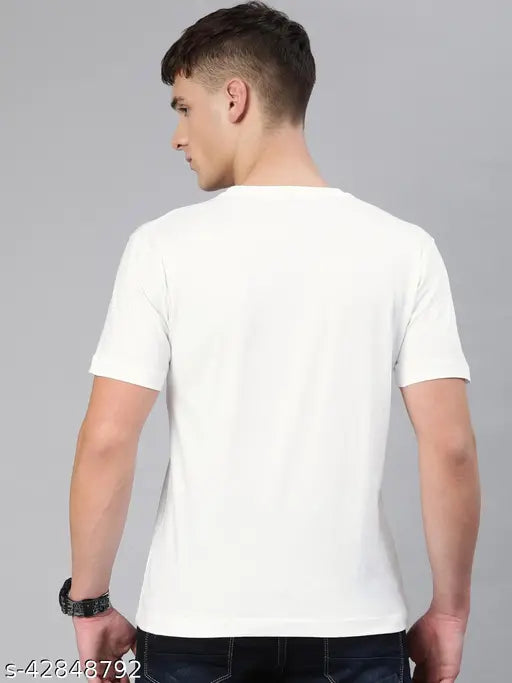 Colourful Threads Om Graphic Printed White Cotton Men's T-Shirt - Premium quality, non-shrinkable gym wear