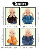 4 Set Of Baby Monk Statues