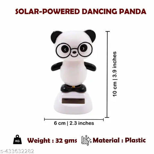Solar powered dancing Panda figurine for home decor or car dashboard, India origin