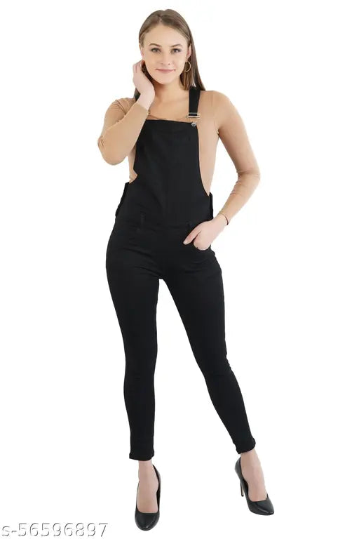 Denim slim fit jumpsuits for women - 4-way stretchable, premium quality, available in multiple sizes (26-36)