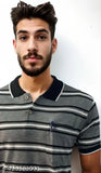Red and Cream striped polo t-shirt set for men, cotton blend, short sleeves, pack of 2