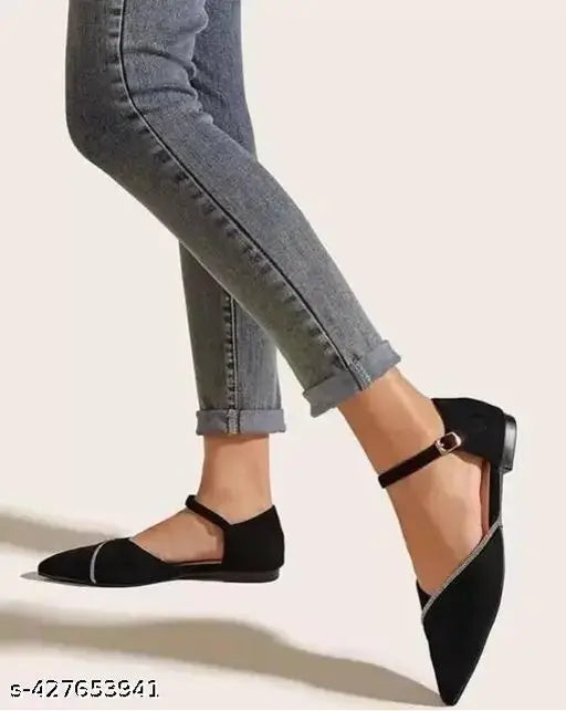 The image shows a pair of black sweet bellies sandals