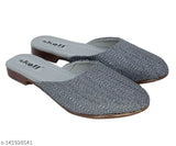 Suedesynthetic open back bellies casual flats for women and girls, slip-on design with slip-resistant rubber outsole, ideal for casual or dressy wear