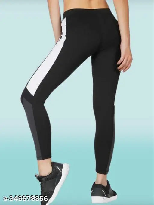 Black solid lycra A.S jeggings: stylish gym wear for women, perfect for workouts and yoga