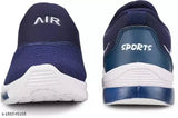Navy and white Nike Air Sports shoe with a logo on the side