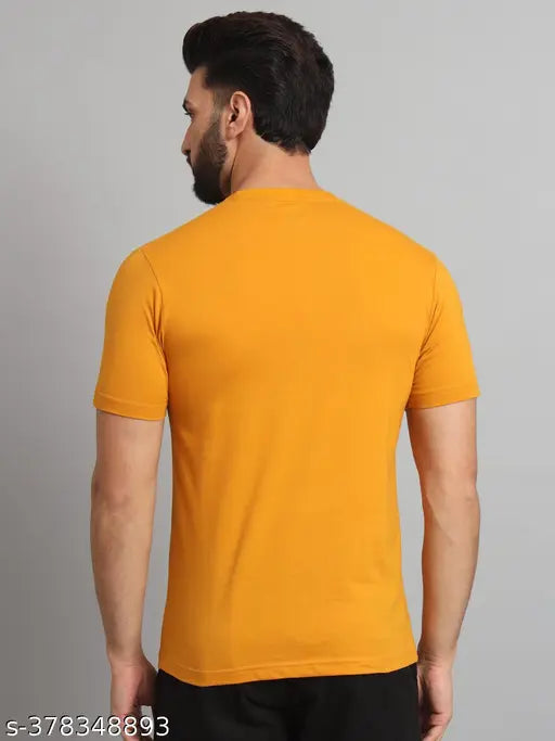 Cotton blend solid men's t-shirts, short sleeves, sizes S to XXL from India