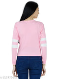 Solid cotton round neck full sleeve women's t-shirt, perfect for casual everyday wear