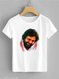 Polyester short sleeves Janasena T-shirt featuring Pawan Kalyan design, Indian-made