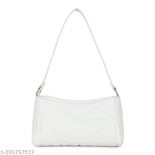 White quilted leather women's purse