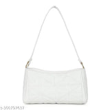 White quilted leather women's purse