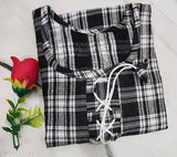 Black and white check woolen kurti for women and girls