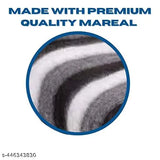 Black and White Striped Polyester AC Fleece Single Bed Blanket, lightweight and durable for regular use during winter seasons. Made with natural dyes