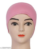Black cotton hijab cap, head wrap for women