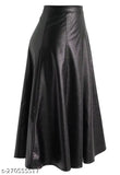 New Design Elastic High Waist Mid Plain Leather Short Skirt for Women and Girls, Stylish Mini Partywear Bottom Wear
