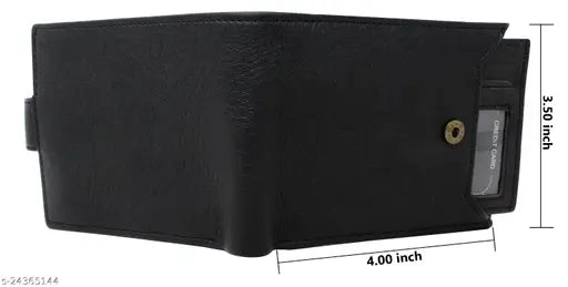 Leather casual modern men wallet, free size (10cm x 10cm), compact yet spacious for everyday essentials
