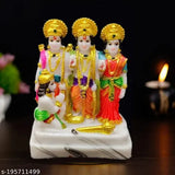Multicolored Marble Ram Darbar Statue with Ram Sita Laxman Hanuman - Durable, intricate Indian spiritual figure (12cm x 10cm x 5.5cm)
