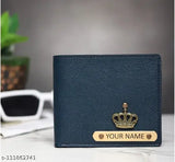 Unique, customized canvas & leather men's waller with 5 compartments, printed net design, free size (L:10cm, W:11cm). Personalize your order via WhatsApp from Gillkart