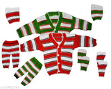 Multicolor wool sweater pyjama set (3 pack) for baby boys & girls, striped pattern with long sleeves