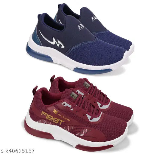Slip-on casual shoes, navy blue and white for all day wear