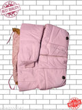 Pink baby girl coat with faux fur trim and hood