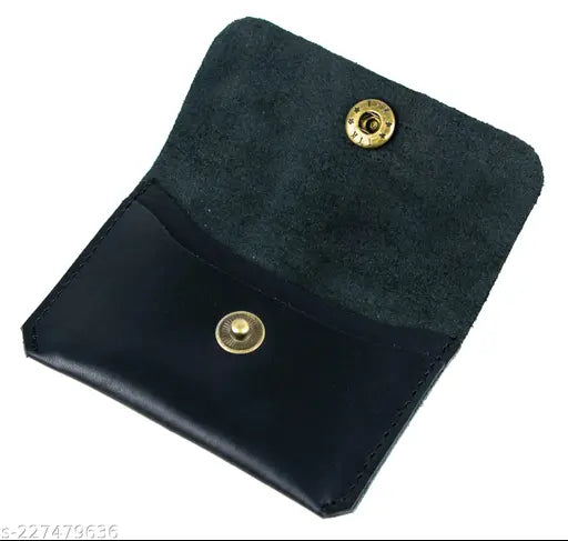 Genuine leather Hessa cardholder wallet, holds 6 cards & cash, solid design, free size (11cm x 7cm), perfect for travel or daily use