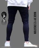 Blue denim leggings with zip closure