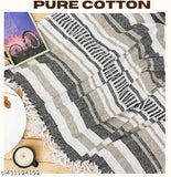 White striped cotton throw blanket
