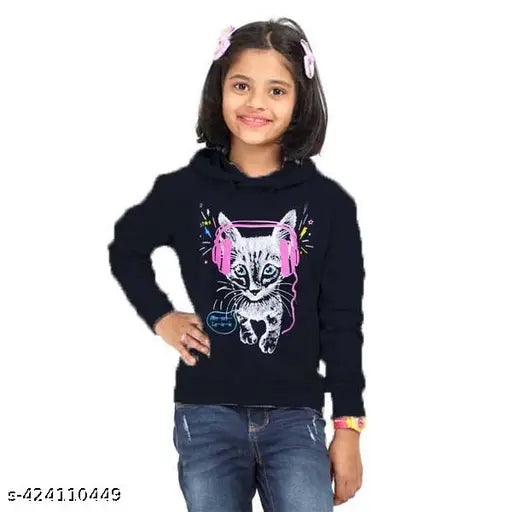 Cotton girls hoodies and t-shirts combo pack of 3, printed pattern for kids aged 2-10 years, Indian origin