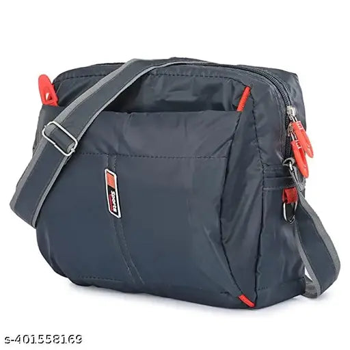 Black sling bag with strap, suitable for office or travel