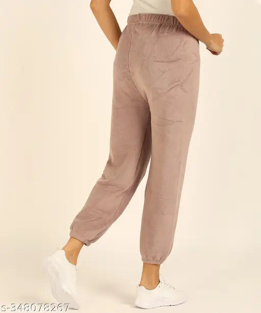 Womens soft woolen fleece lower track pants, winter pajama