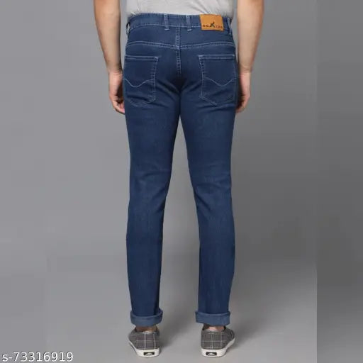 Solid denim men's jeans, fashionable latest style from India. Comfortable fit for sizes 24, 28, 30 & 32