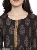 Cotton A-line kurti, printed combo, three-quarter sleeves, India origin, stylish for women's fashion