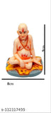 High-quality resin Shree Swami Samarth Idol, 9x8cm, varies in color. Elegant home decor showpiece or gift